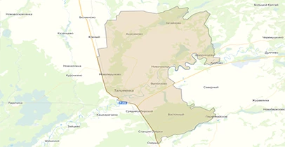 Карта и схема общедоступных охотничьих угодий Тальменского района