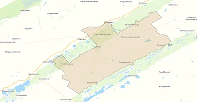 Карта и схема общедоступных охотничьих угодий Ребрихинского района (2 участок)